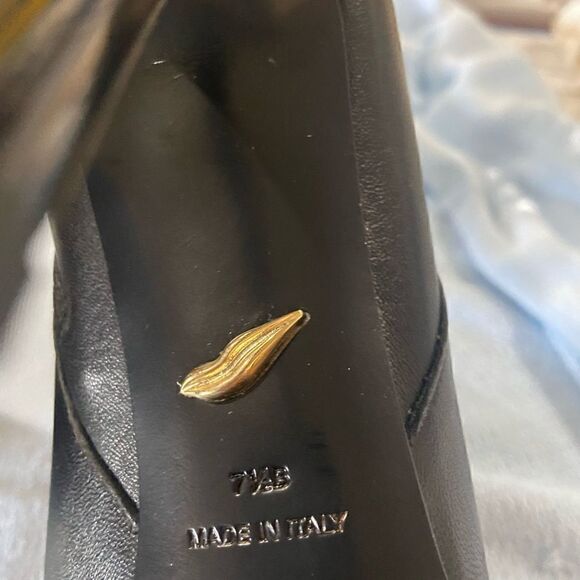 Diane VonFurstenberg ladies black leather boots size 7.5 - Picture 7 of 11